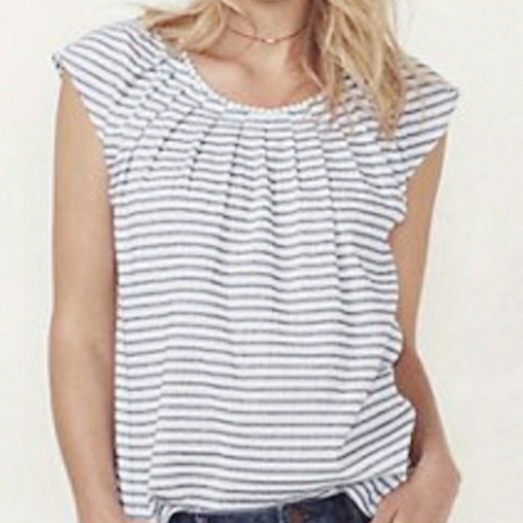 LC Lauren Conrad Striped Scoop Neck size M - Picture 2 of 5